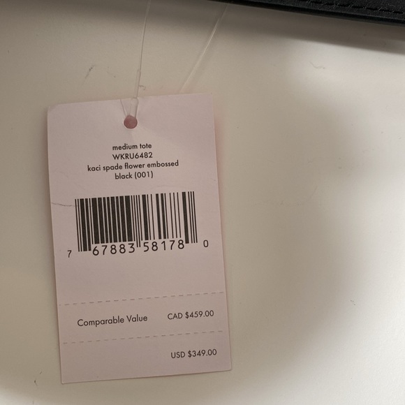 Kate Spade New York KACI SPADE Flower EMBOSSED Small Tote Women's Handbag, Black - Picture 10 of 10